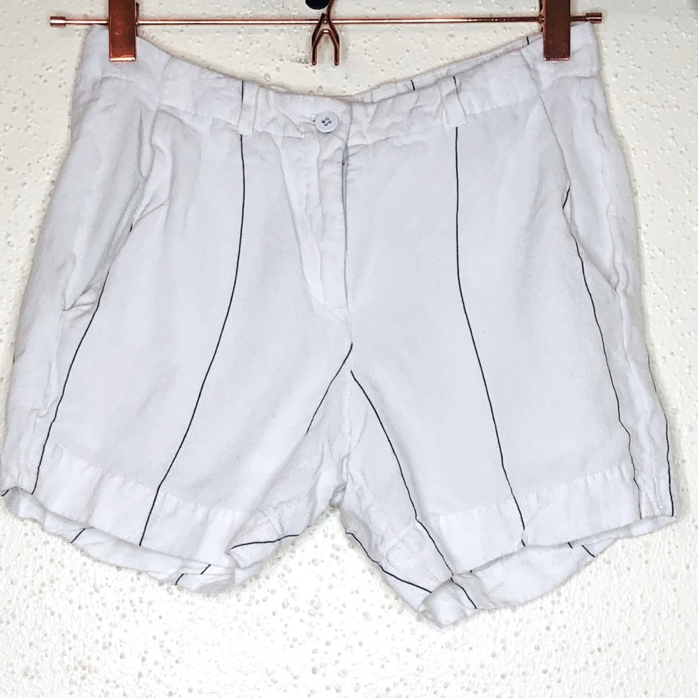 ANNE Willi White Pinstripe Shorts